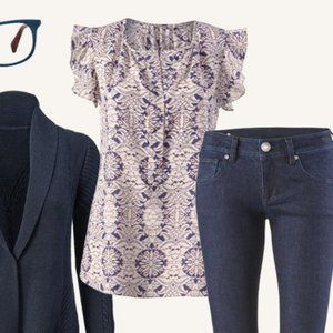 Flutter Sleeve Blouse (M) #3074